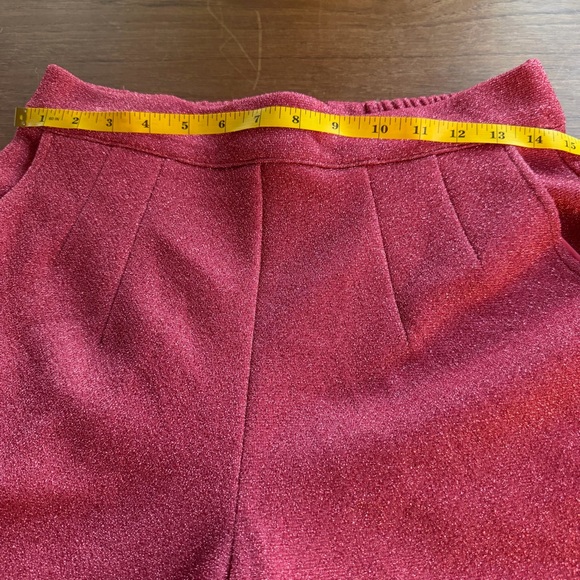 Vixen by Micheline Pitt Miss Kitty Cigarette Pants Pink Sparkle L NWT Rare - Picture 3 of 12